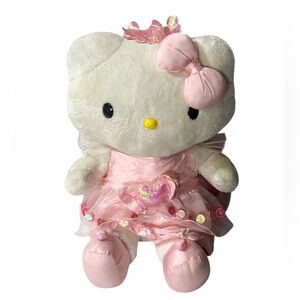 Sanrio Hello Kitty Doll Plush Princess Pink Dress LARGE 19” 1976, 2004 RARE